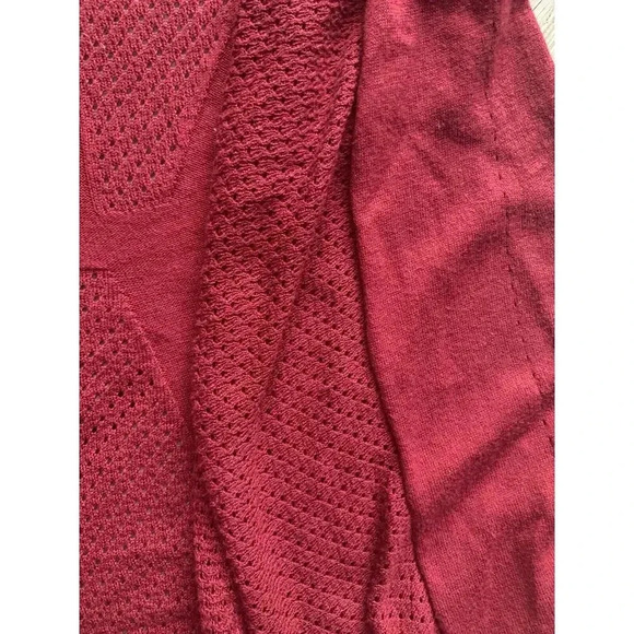 Angel of the North Cardigan XS Linen Blend Open Front Knit Red Anthropologie - Picture 3 of 3